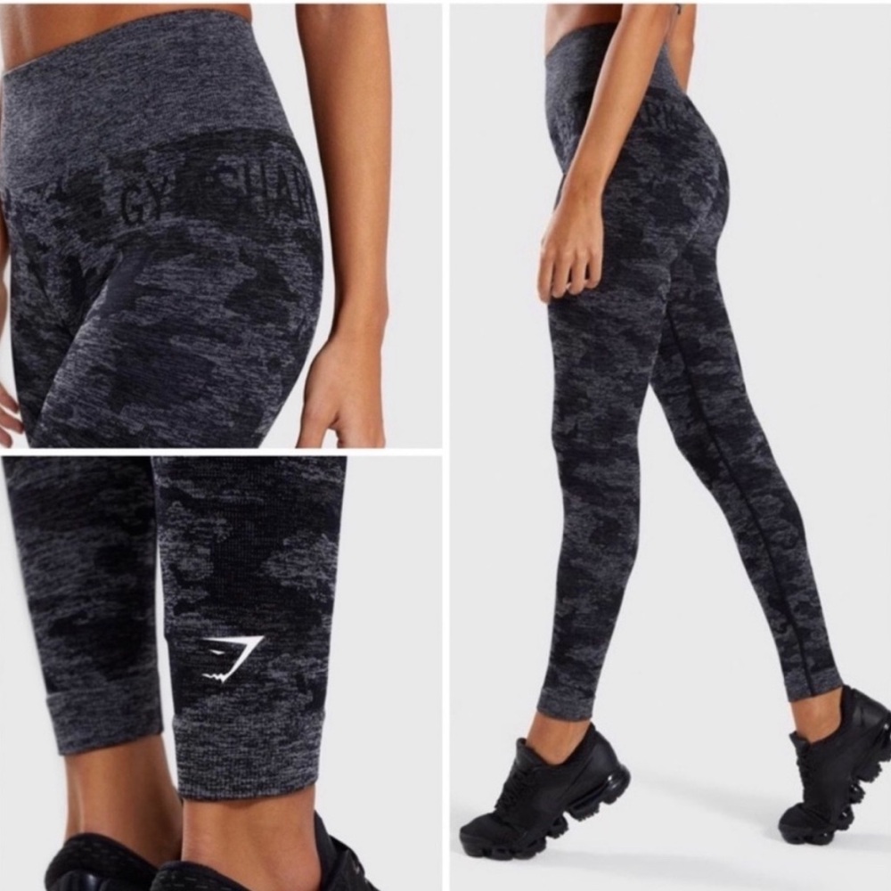 Gymshark Adapt Seemless Black/Grey Camo Leggings